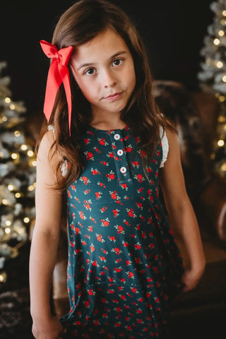 *PREORDER* Christmas Rose Maxi Gown in - Loungewear photo