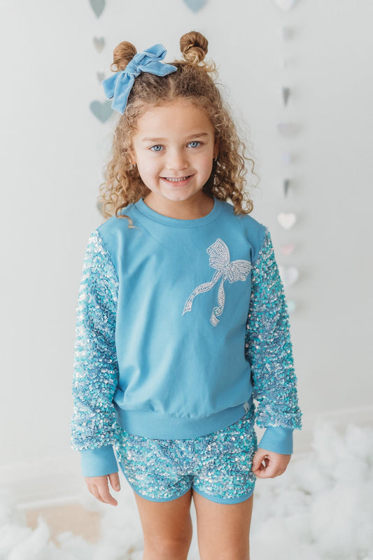 Sparkle Sport Set ~ Blue Bow in - Outfit Sets photo