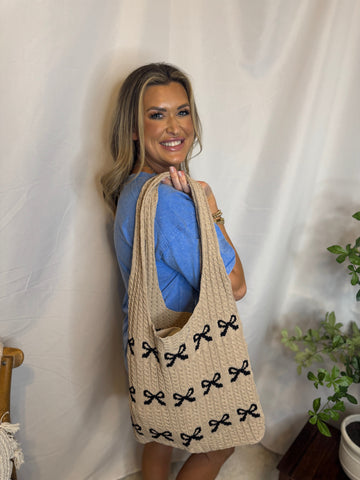 The Bow Crochet Tote Bag -