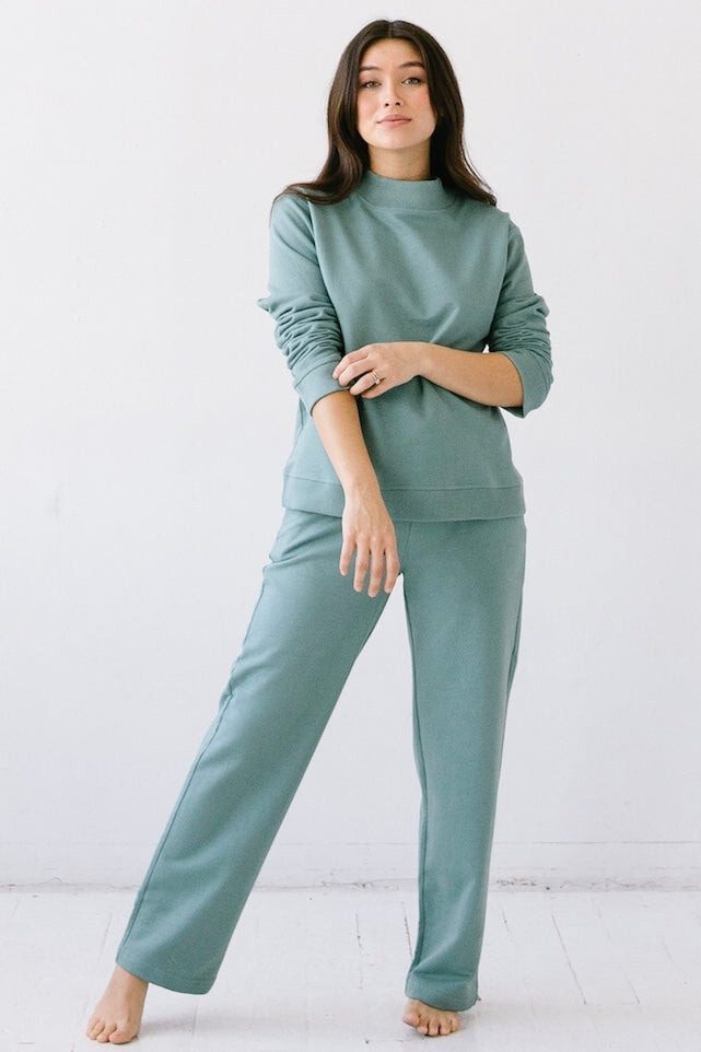 Straight Leg Sweatpants by SALUA in Sage - PANTS photo