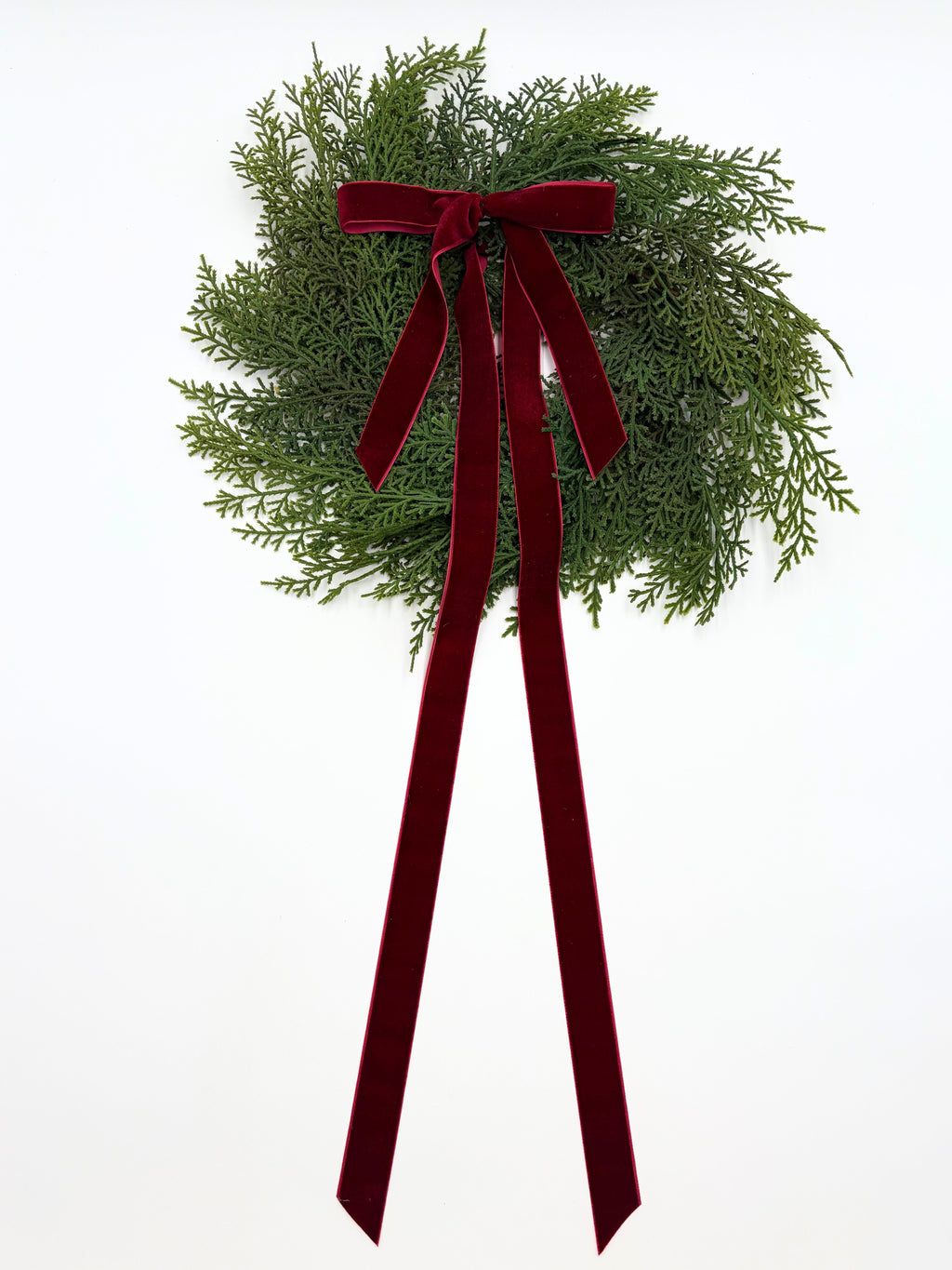 Traditional Red Mini Cedar Cabinet Wreaths with Ribbon - SwagglyLife Home & Fashion