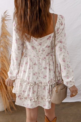 Lottie Detail Flared Mini Dress in - Floral Dresses photo