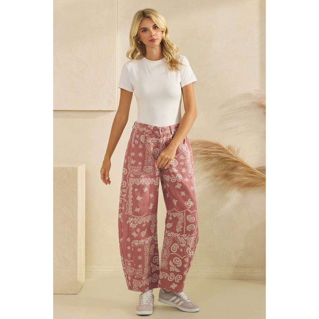 Vintage Pink Paisley Denim in - photo