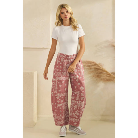 Vintage Pink Paisley Denim in - photo