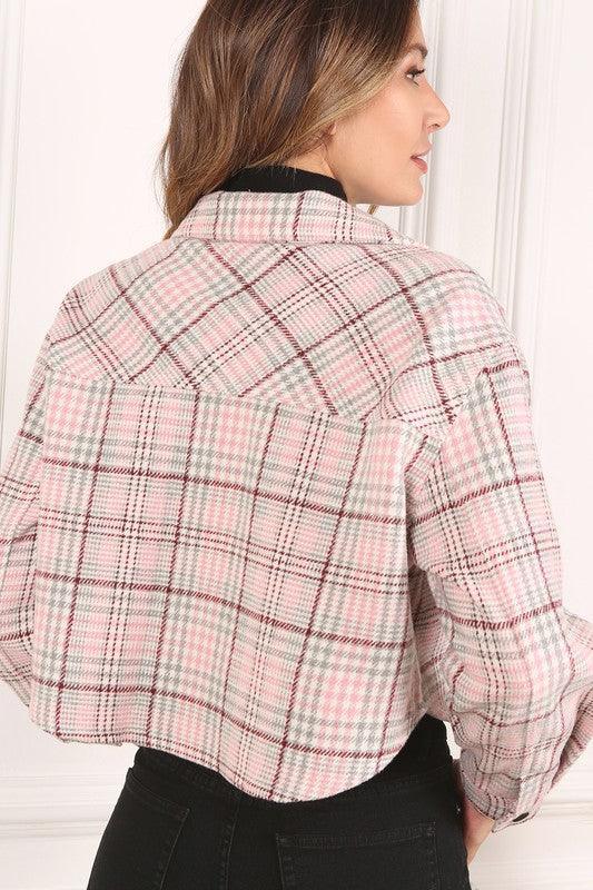 LILOU Plaid Crop Jacket