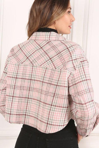 LILOU Plaid Crop Jacket