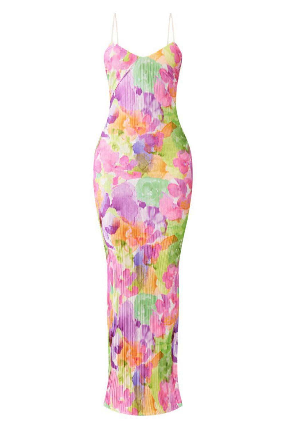 Backless Printed Maxi Cami Dress - SwagglyLife Home & Fashion