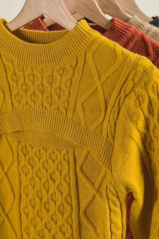 BiBi Cable-Knit Sweater with Cut Out Chest Detail in - photo