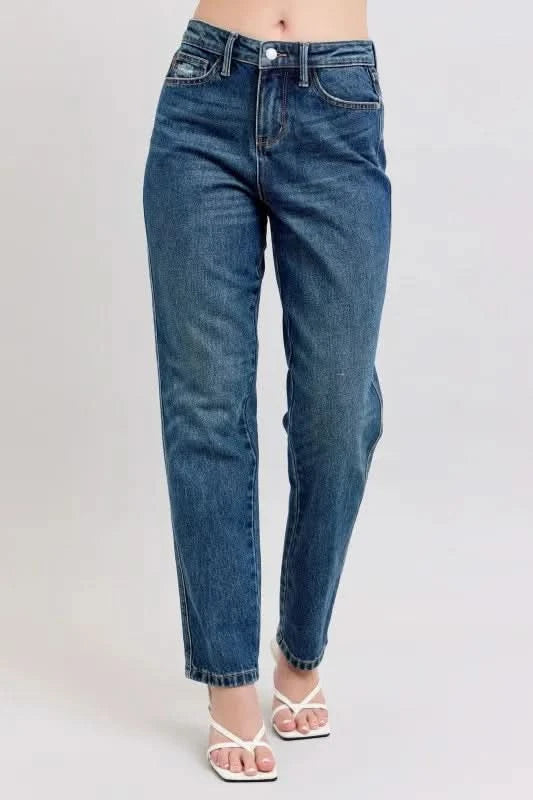 Judy Blue Full Size High Waisted Rigid Magic Non-destroy Straight Leg Jeans Plus Size in - photo