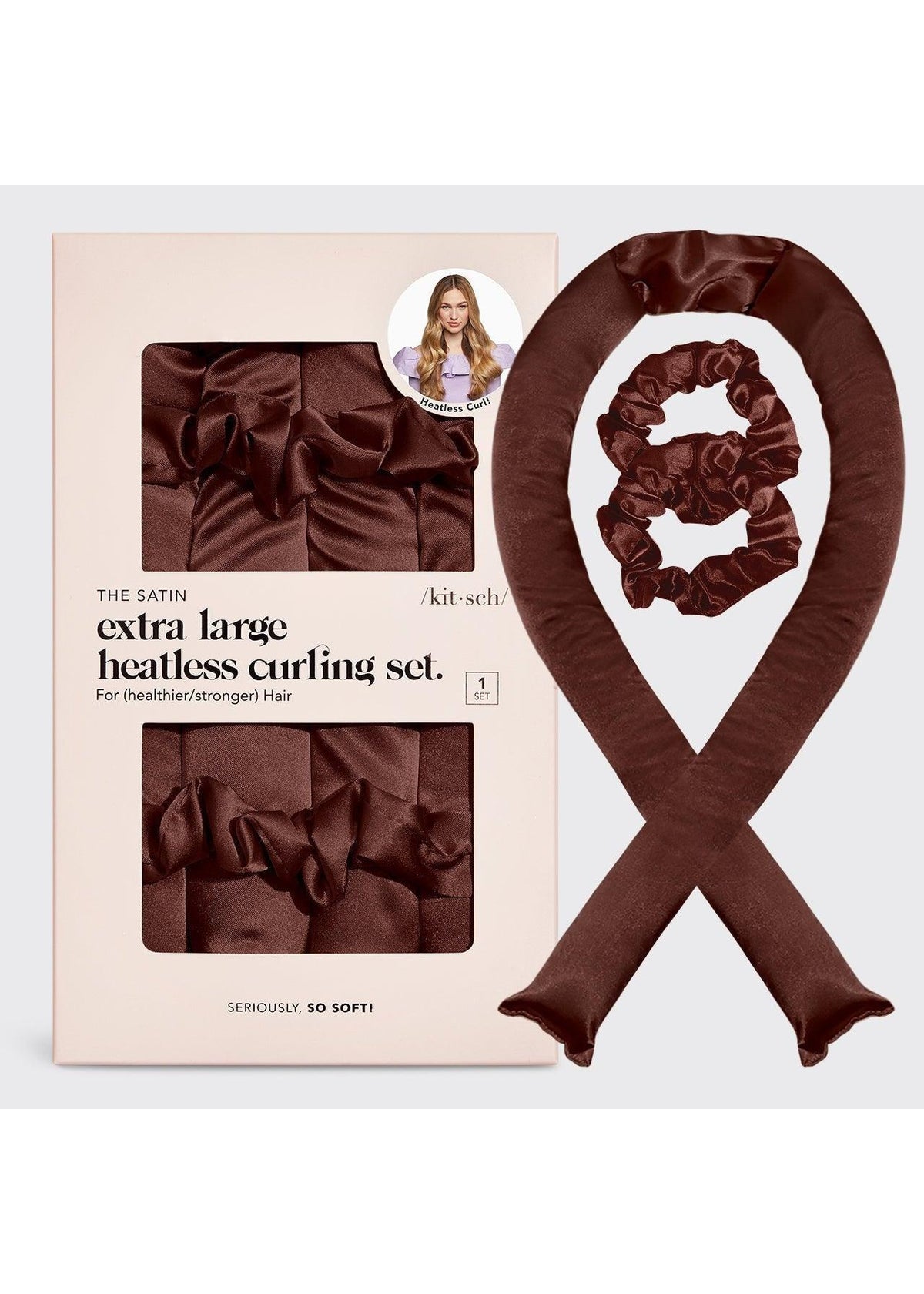 Kitsch XL Heatless Hair Curler - Chocolate