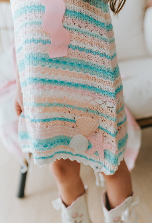 Seashore Stripe Knit Dress Set in - Shorts photo