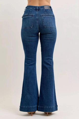 Judy Blue High-Waisted Flare Jeans with Front Pockets in - photo