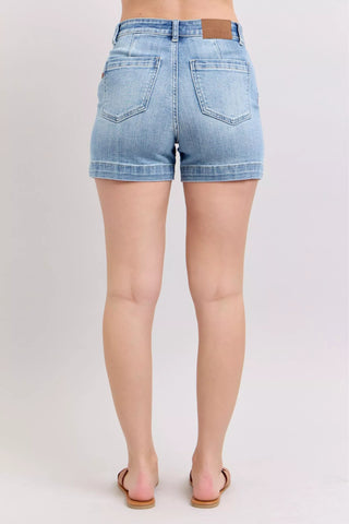 Judy Blue Mid Rise Denim Shorts in - photo