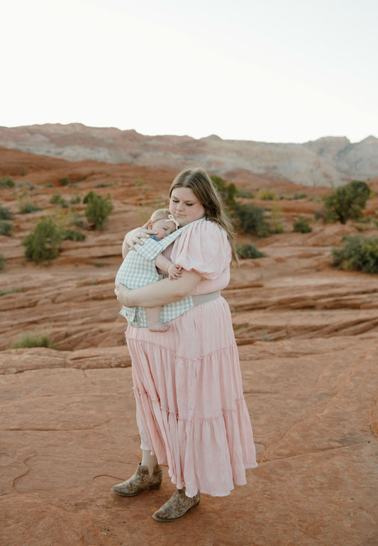 Monroe x Coco Gingham - Cotton Baby Carrier (7-35 lbs) in - Carrier photo