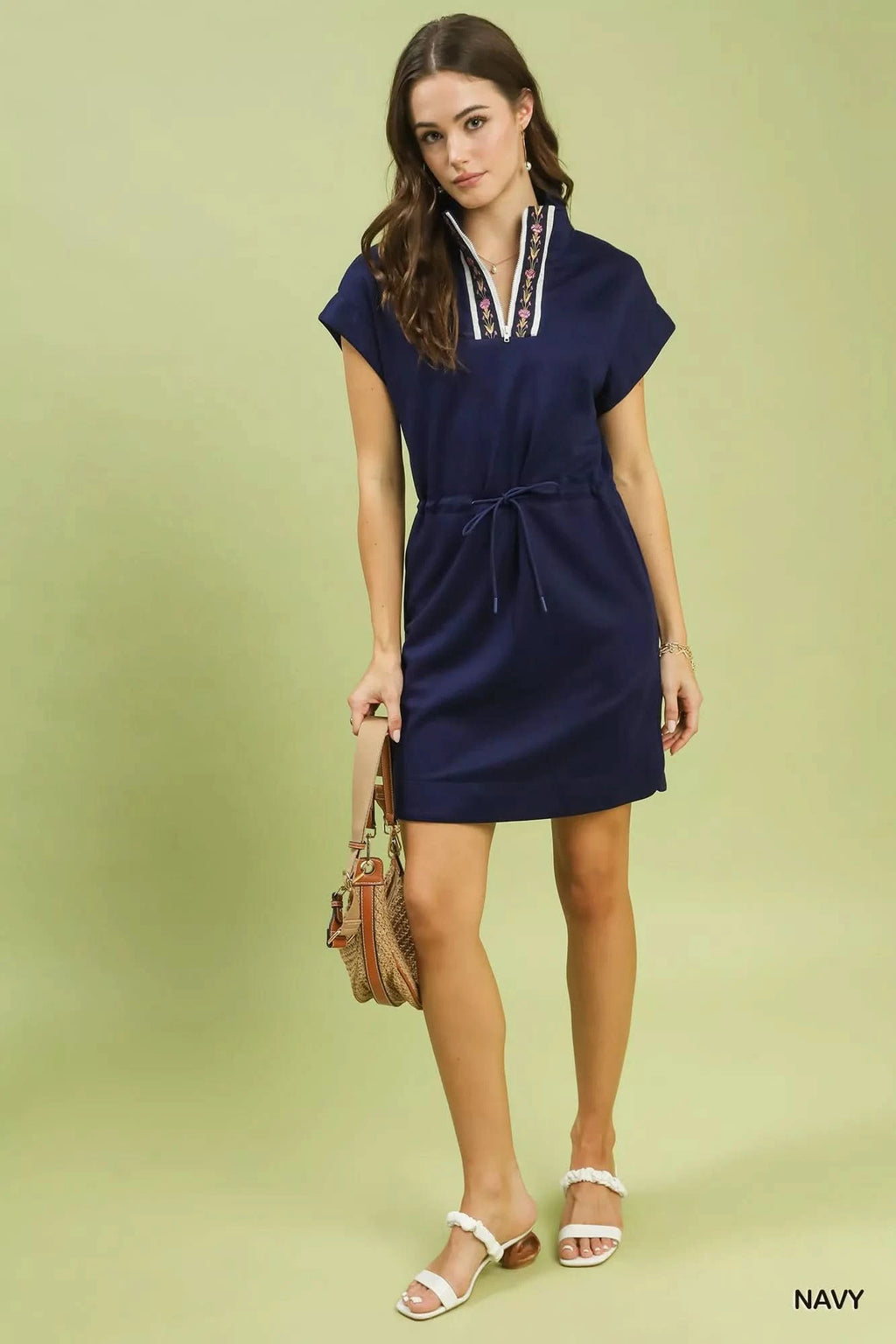 Umgee Dolman Sleeve Zip Detail Dress in - photo