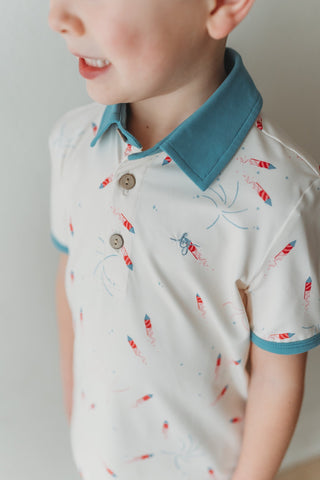 Athletic Polo - Red, White, Boom