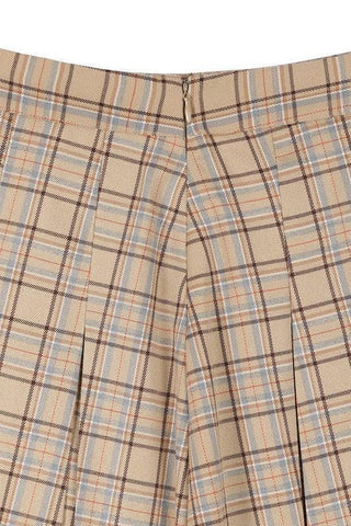 LILOU Plaid Pleated Mini Skirt