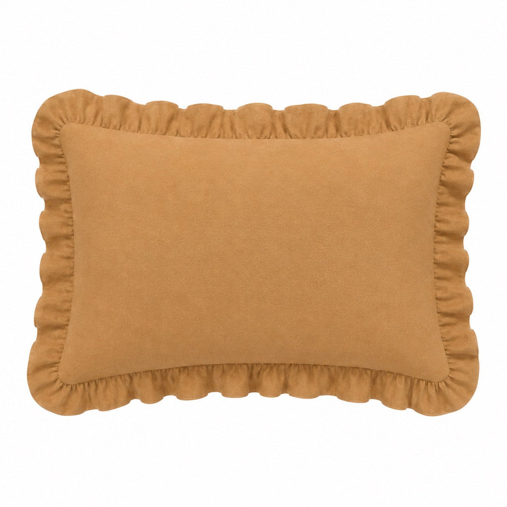 Little Mae & Co. Standard Ruffle Pillow Case Cover - Brown Solid