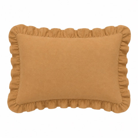 Little Mae & Co. Standard Ruffle Pillow Case Cover - Brown Solid