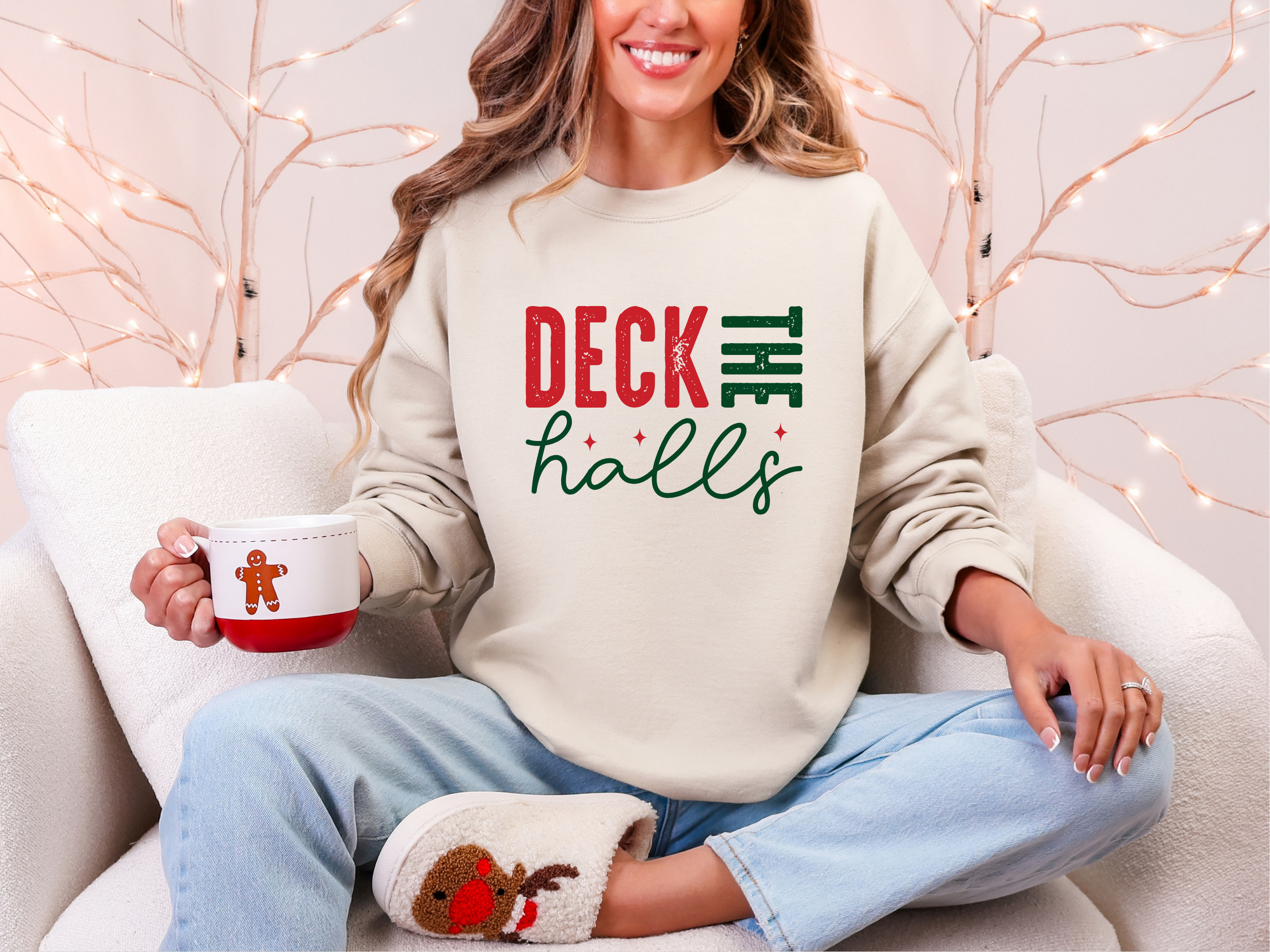 Deck The Halls Graphic Tee and Sweatshirt in - Womens photo