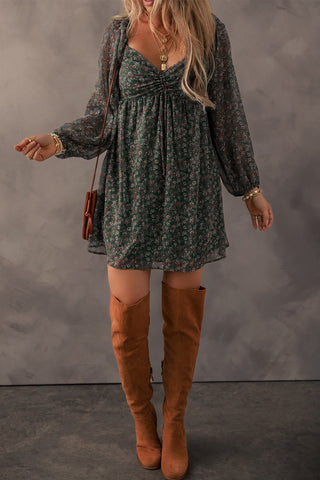 Armani Shirred Back Mini Dress in - Floral Dresses photo