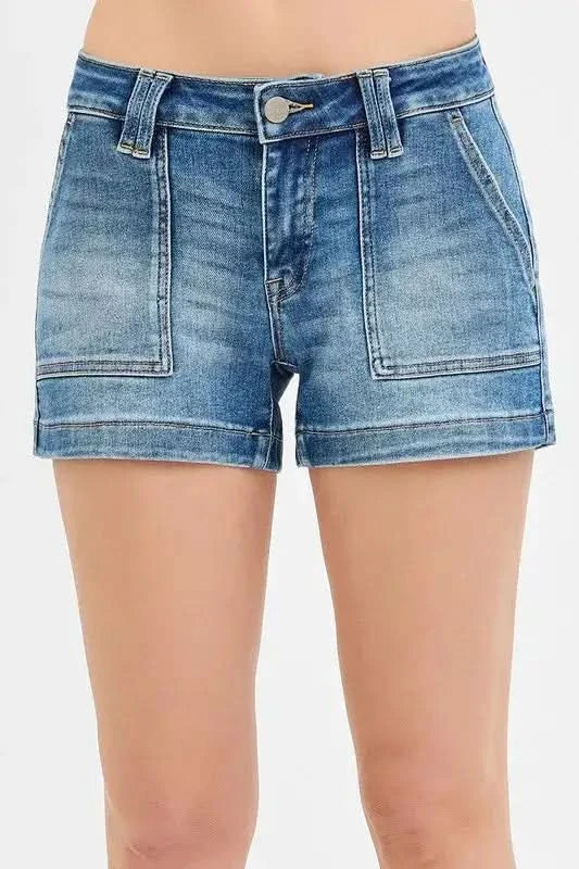 RISEN Low Rise Patched Pocket Shorts in MEDIUM - photo