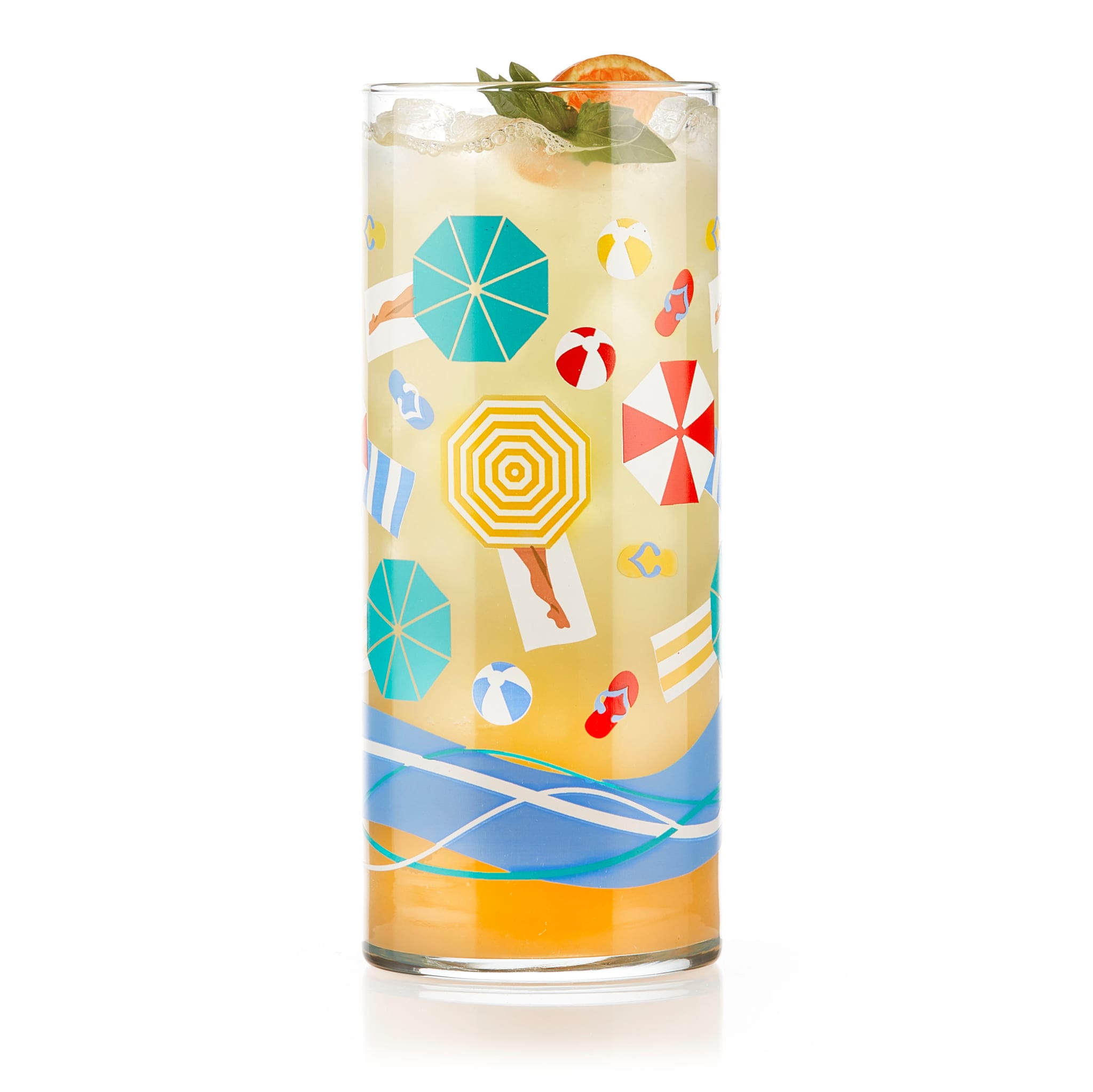 Libbey Vintage Beach Scene Cooler Glasses, 16 ounce, Set of 4 in - Beverageware photo
