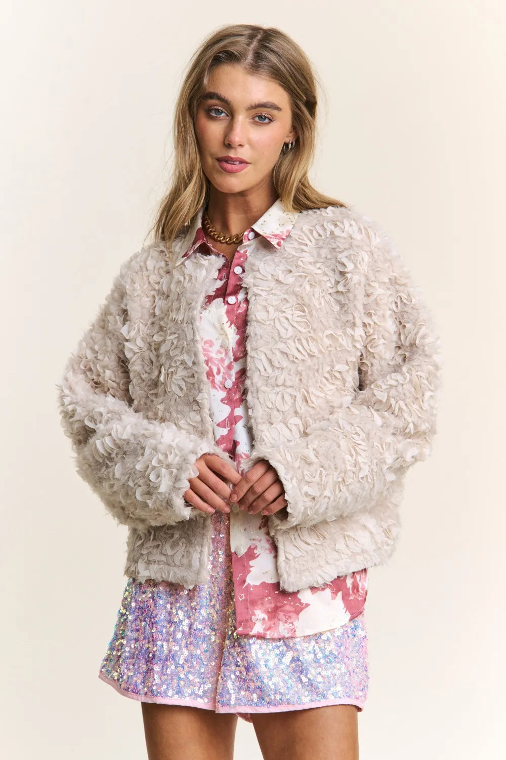 J.NNA Mixed Fabric Chic Jacket in - photo