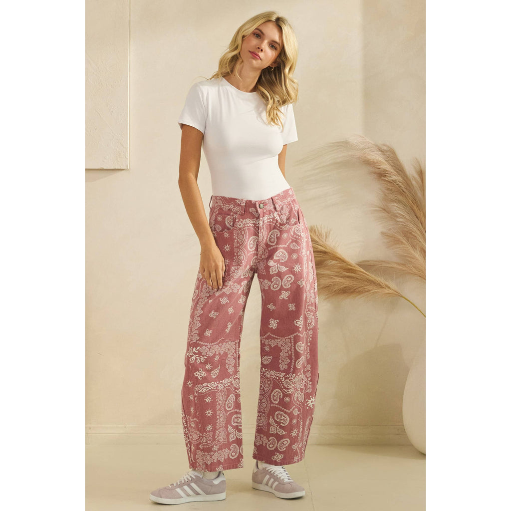 Vintage Pink Paisley Denim in - photo