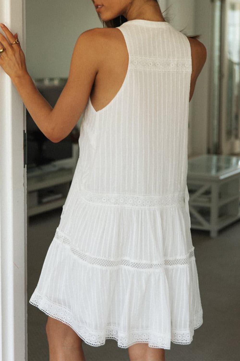 Roxie Half Button Sleeveless Mini Dress
