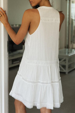 Roxie Half Button Sleeveless Mini Dress