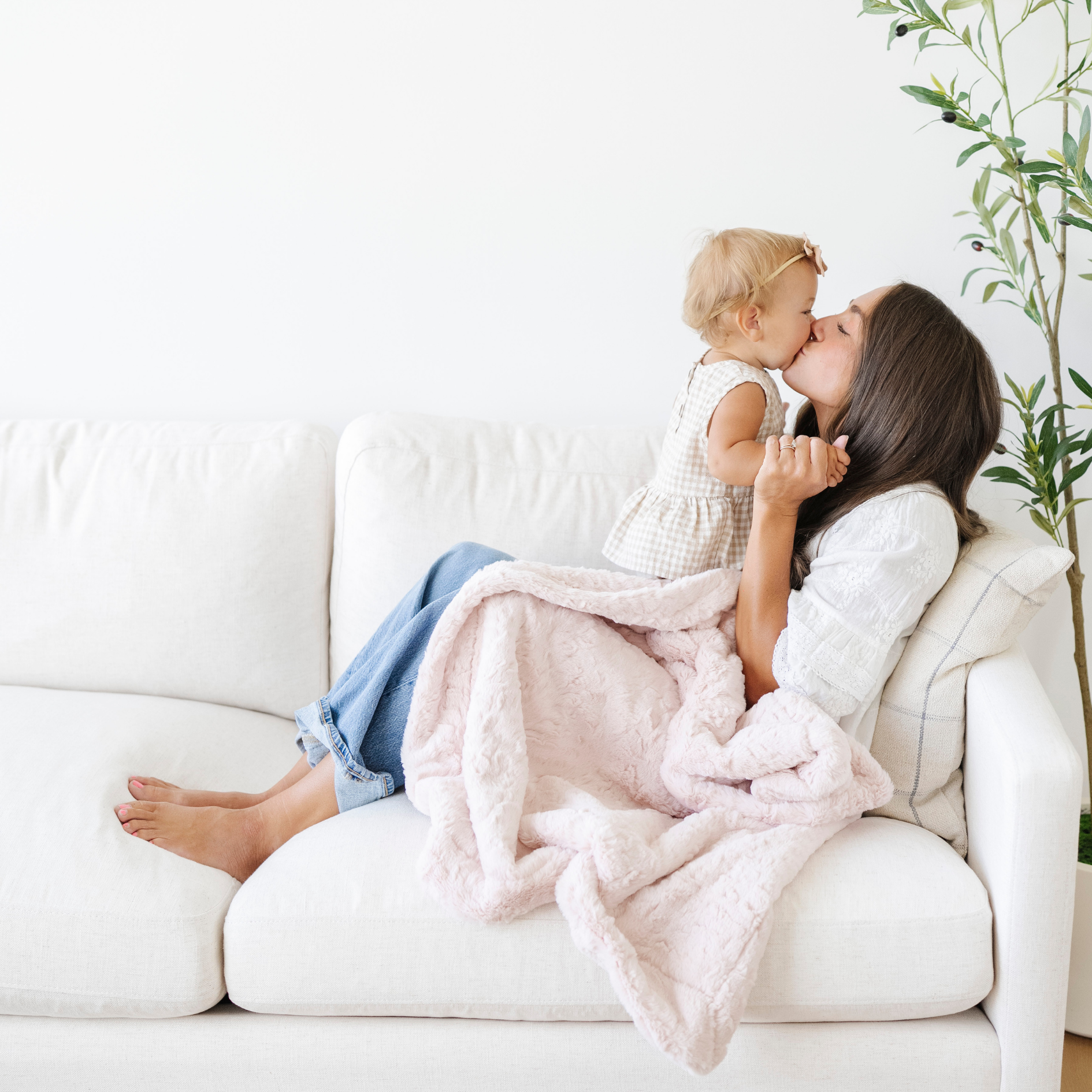 DREAM RECEIVING BLANKETS in Blush - photo
