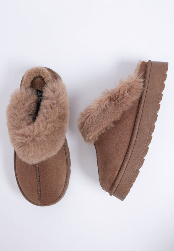 Portho Faux Fur Slip Ons in - photo