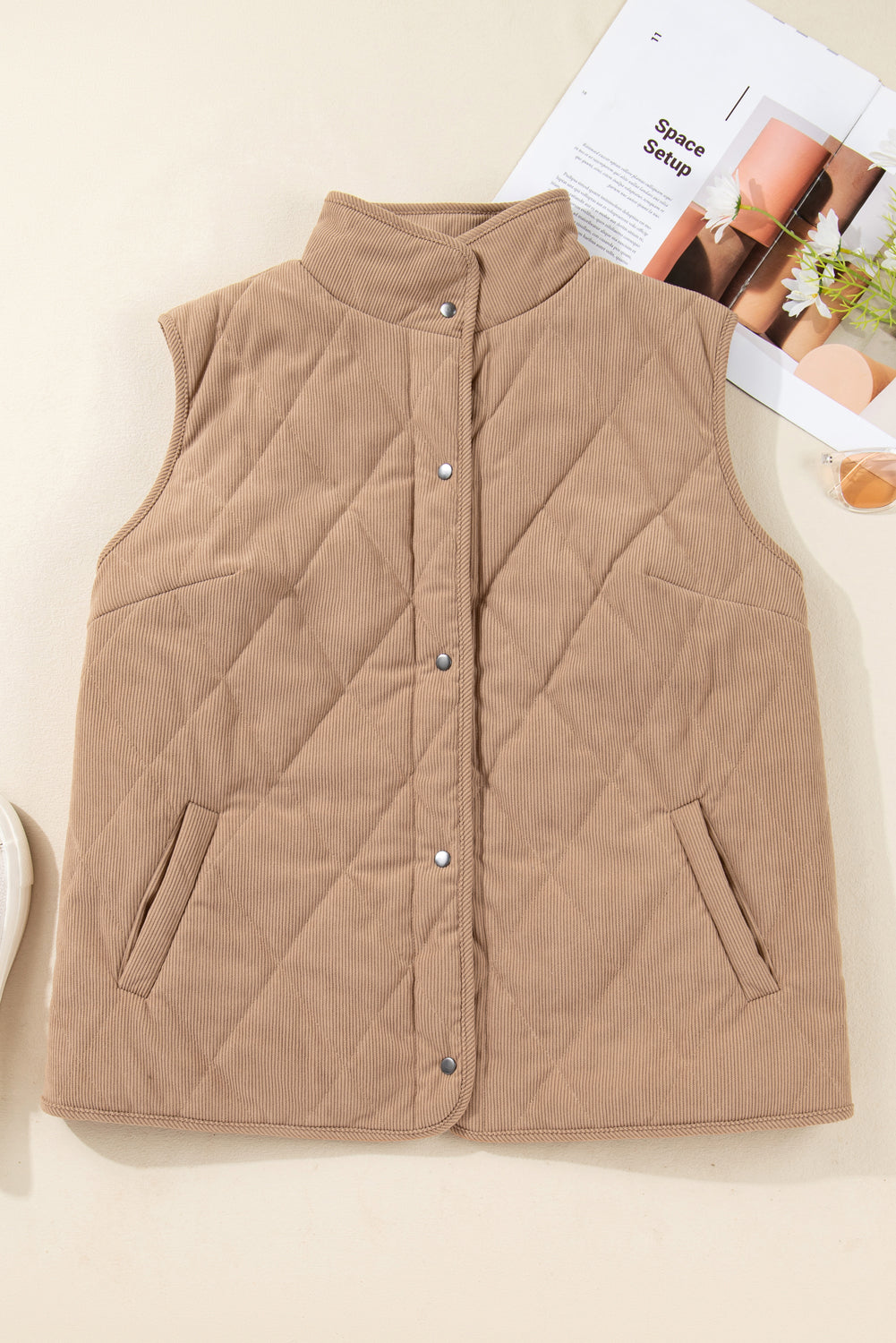 Elizabeth Cord Snap Vest Plus Jacket