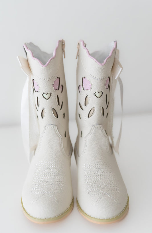 Women's Sweetheart Bow Cowgirl Boot- White (runs small, size up) in - Shoes photo