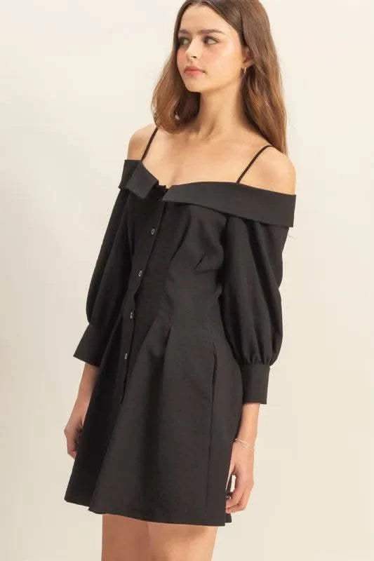 HYFVE Button Down Spaghetti Strap Mini Dress with Pockets in - photo