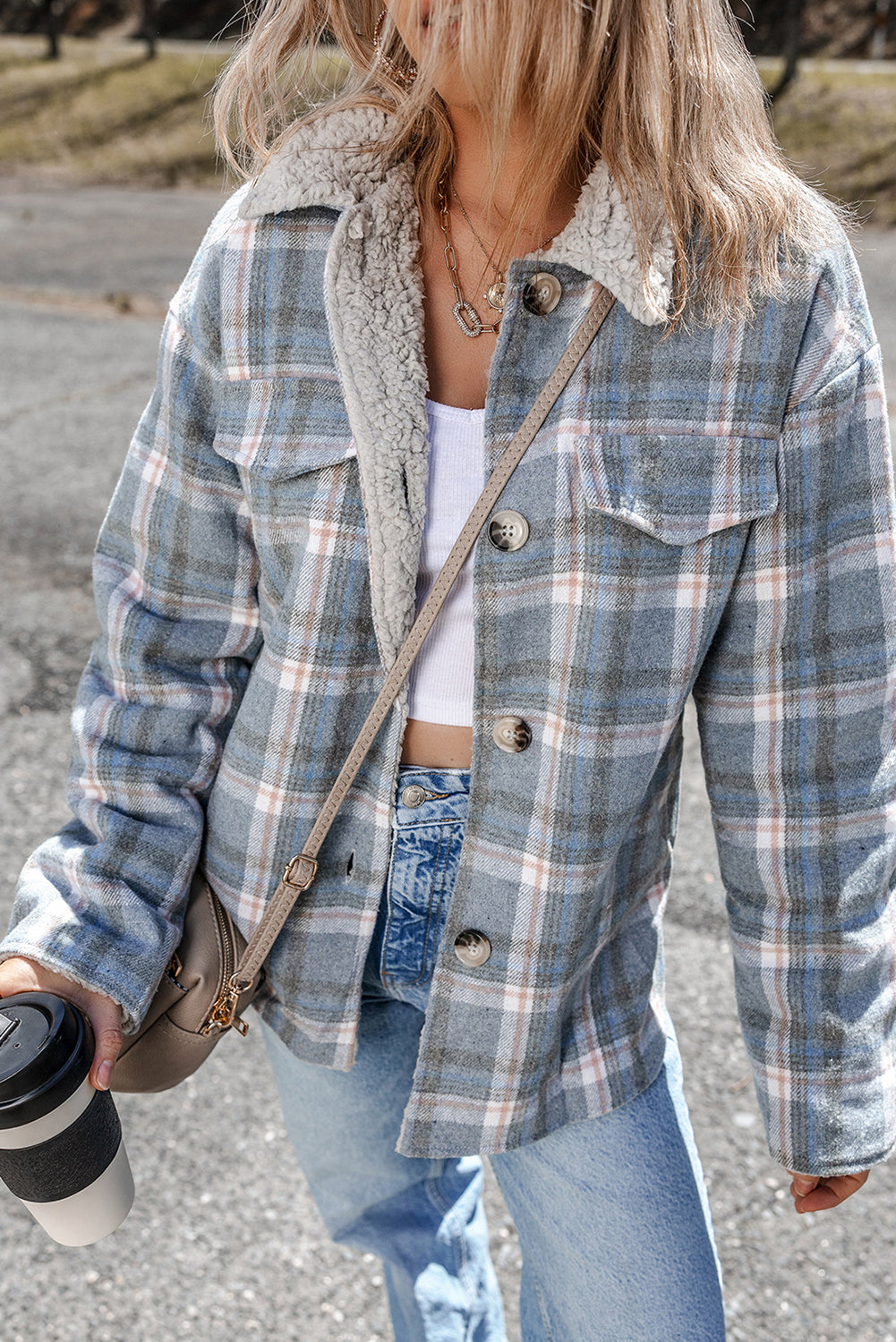 Madison Cuffs Patchwork Plaid Shirt in - Plaid Shackets photo