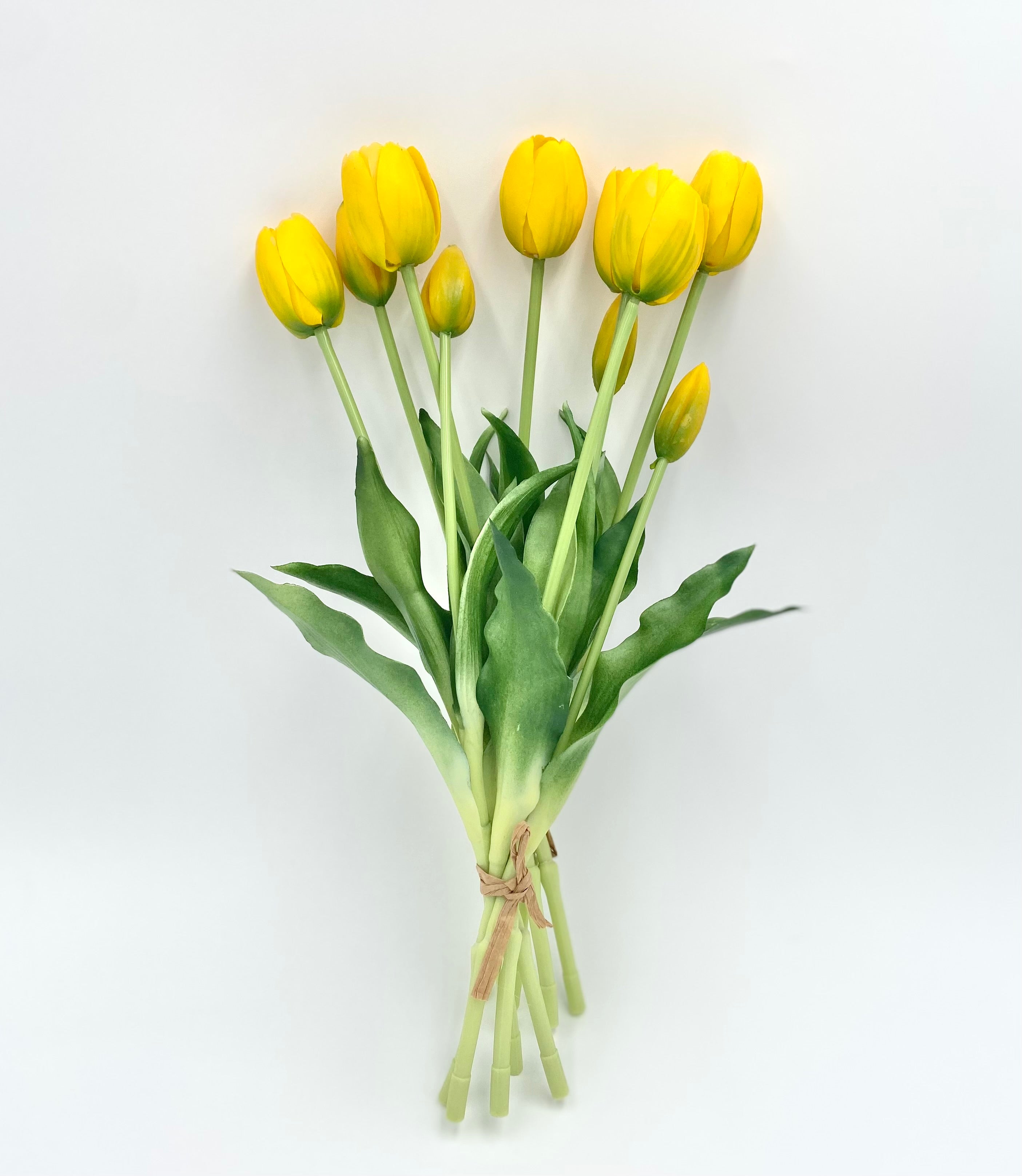 Artificial Real Touch Tulips - Bundle of 10 in Yellow Bundle of 10 Stems - Florals photo