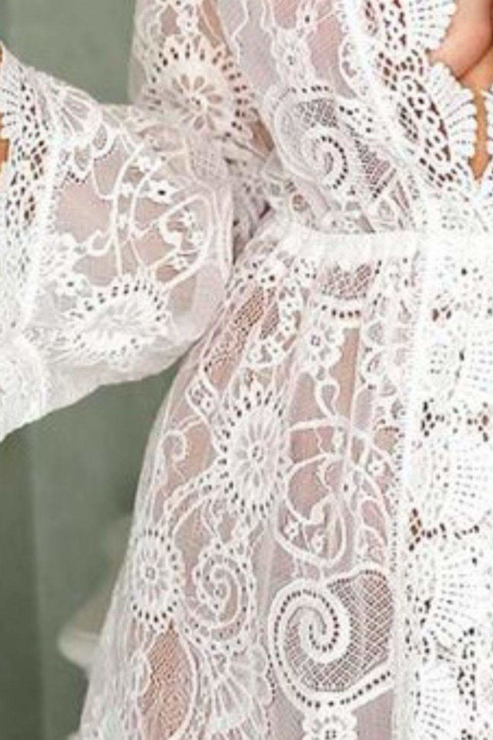 V-Neck Lace Cover-Up Dress in - photo