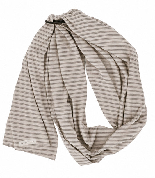 Little Mae & Co. Grey Ivory Stripe Ring Sling Carrier -
