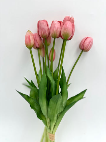 Artificial Real Touch Tulips - Bundle of 10 in Light Pink Bundle of 10 Stems - Florals photo