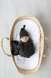 Swaddle Blanket and Hat Set - Black in - Swaddle Blankets & Hat / Headband Sets photo
