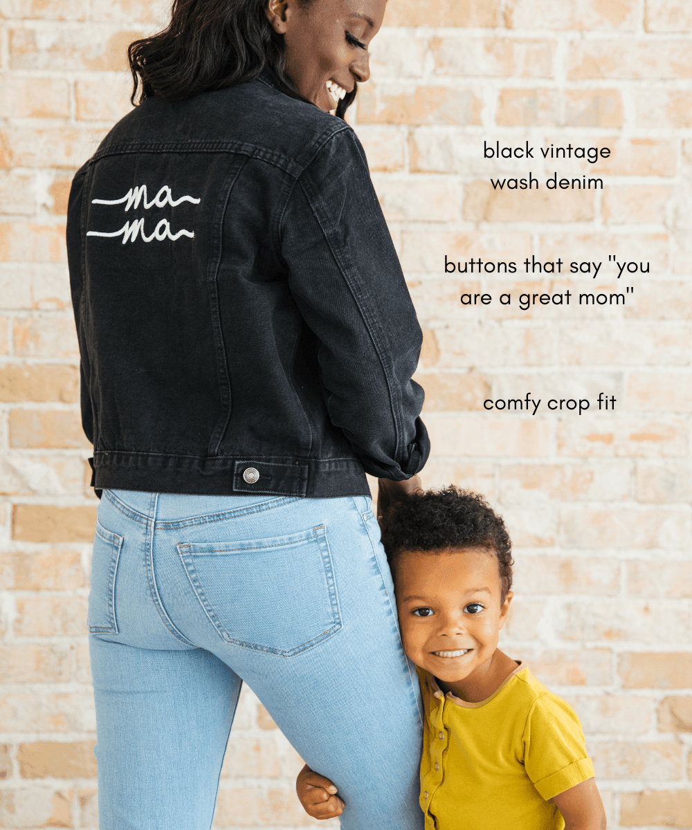 Black Denim Mama Jacket in - Clothing photo