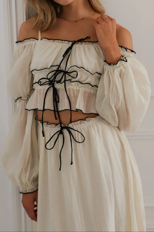 Off-Shoulder Top and Skirt Set in - photo