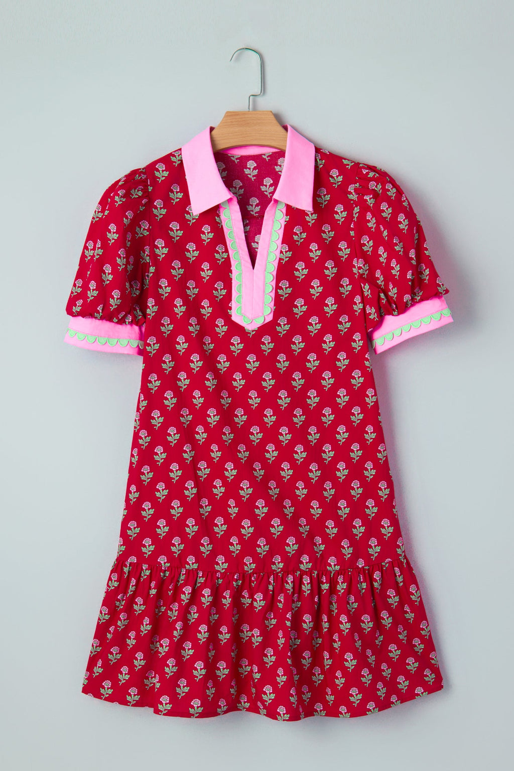 Amina Bubble Sleeve Mini Dress in - Floral Dresses photo