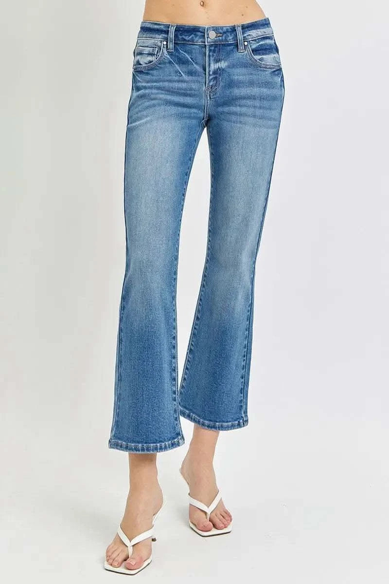 RISEN Full Size Low Rise Crop Flare Jeans Plus Size in MEDIUM - photo