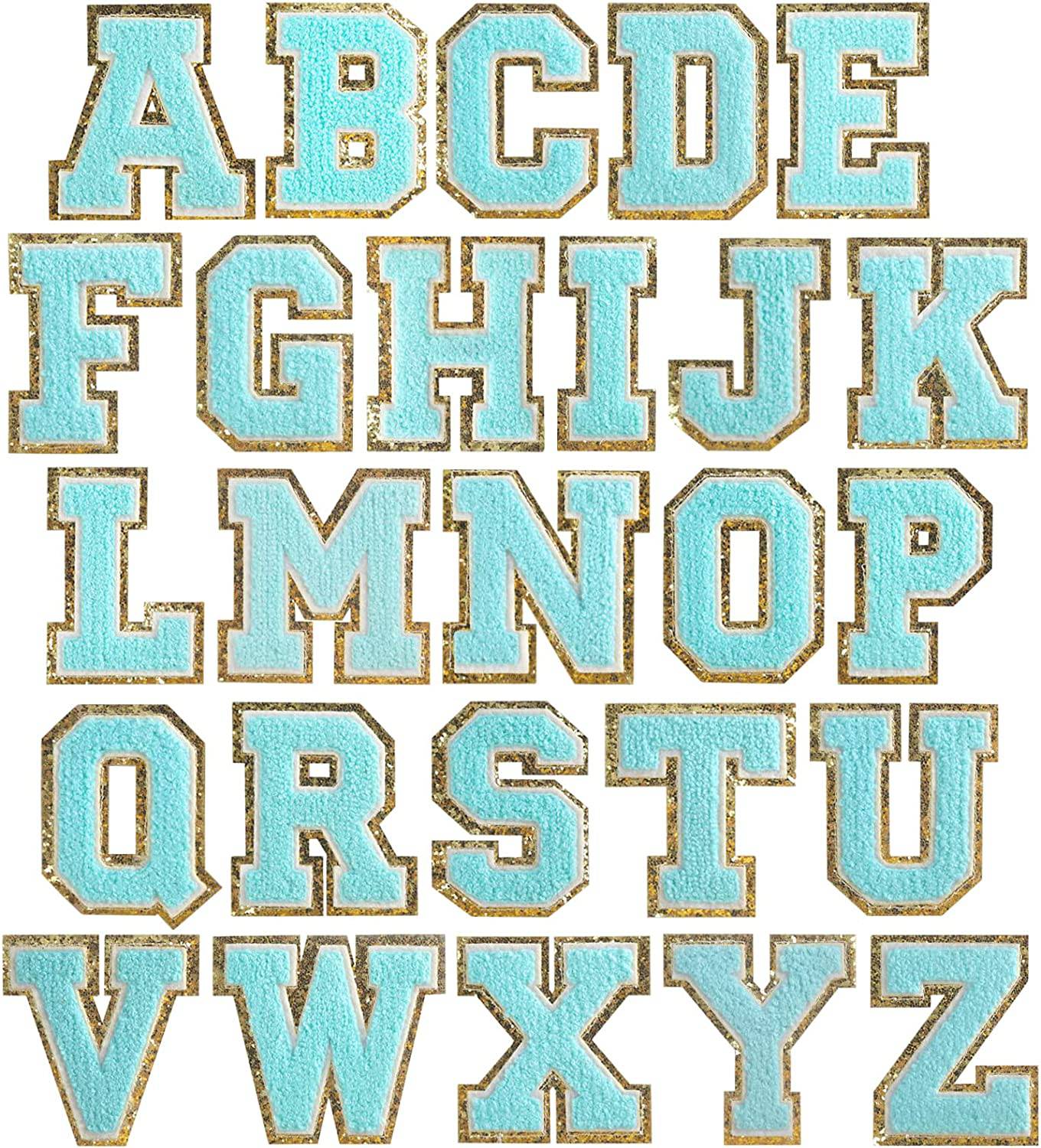 Blue Self Adhesive Chenille Letters Patches in - Apparel & Accessories photo