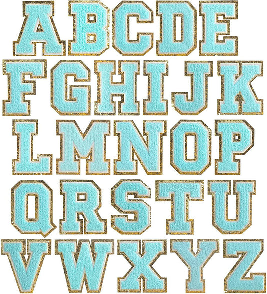 Blue Self Adhesive Chenille Letters Patches in - Apparel & Accessories photo
