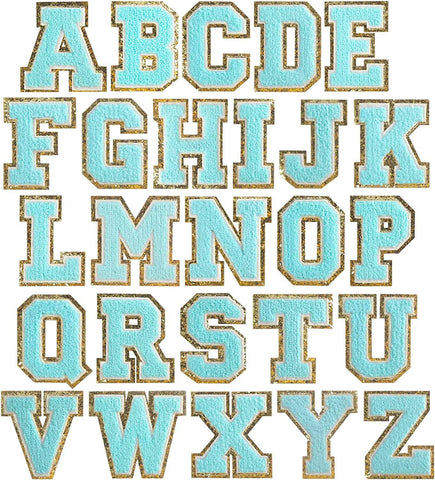 Blue Self Adhesive Chenille Letters Patches in - Apparel & Accessories photo