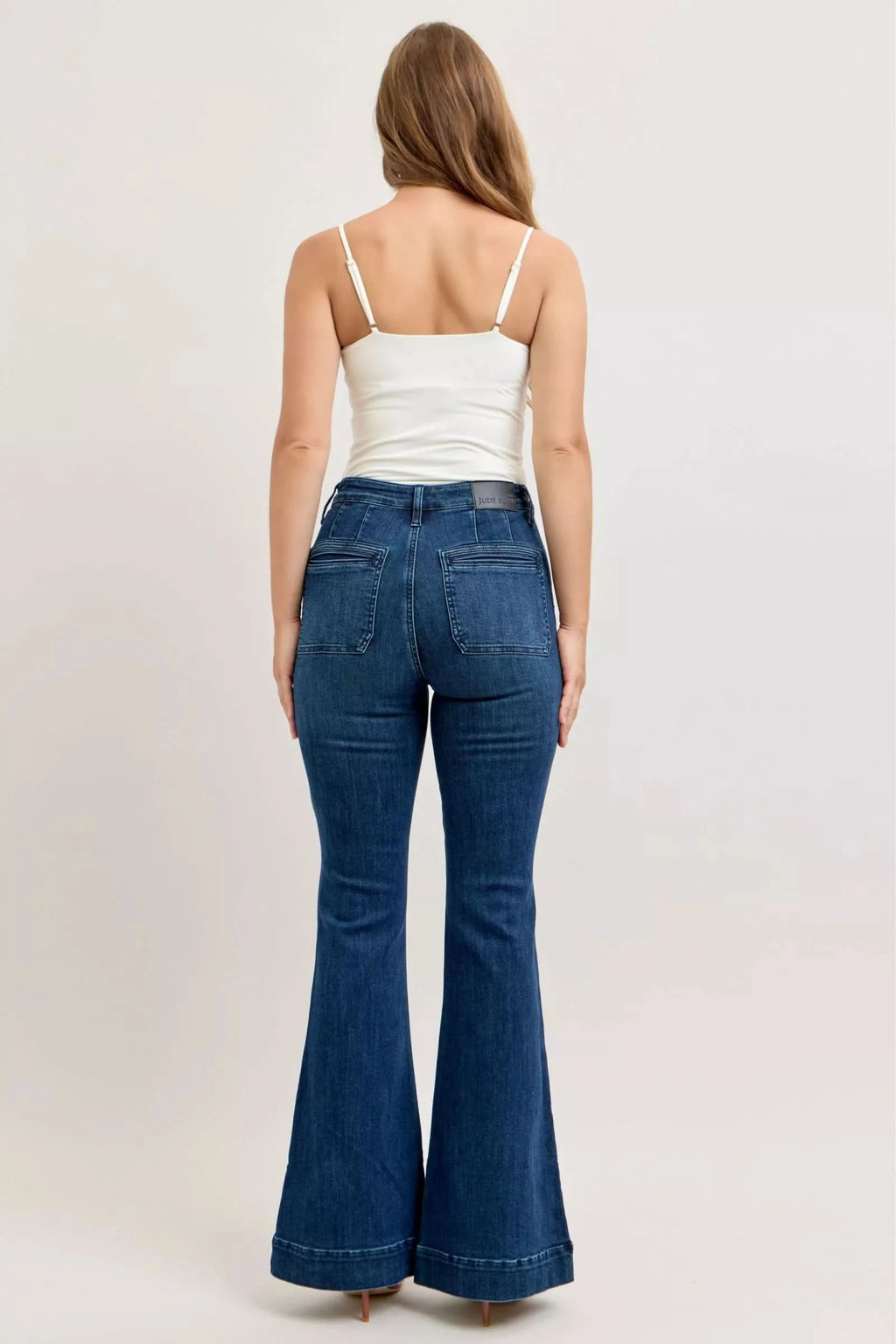 Judy Blue High-Waisted Flare Jeans with Front Pockets in - photo